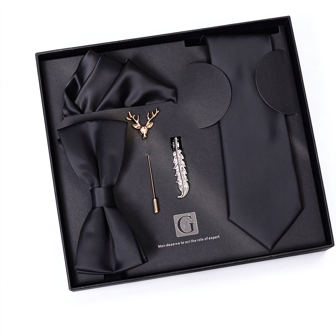 MensEventWear Premium Men’s Patterned Tie and Bow Tie Gift Set For Business