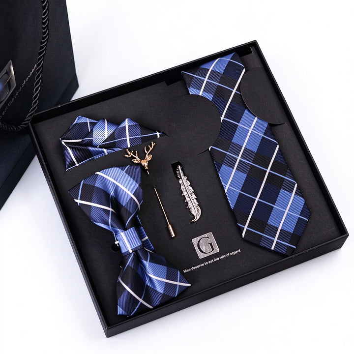 MensEventWear Premium Men’s Patterned Tie and Bow Tie Gift Set