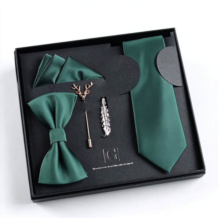 MensEventWear Premium Men’s Patterned Tie and Bow Tie Gift Set
