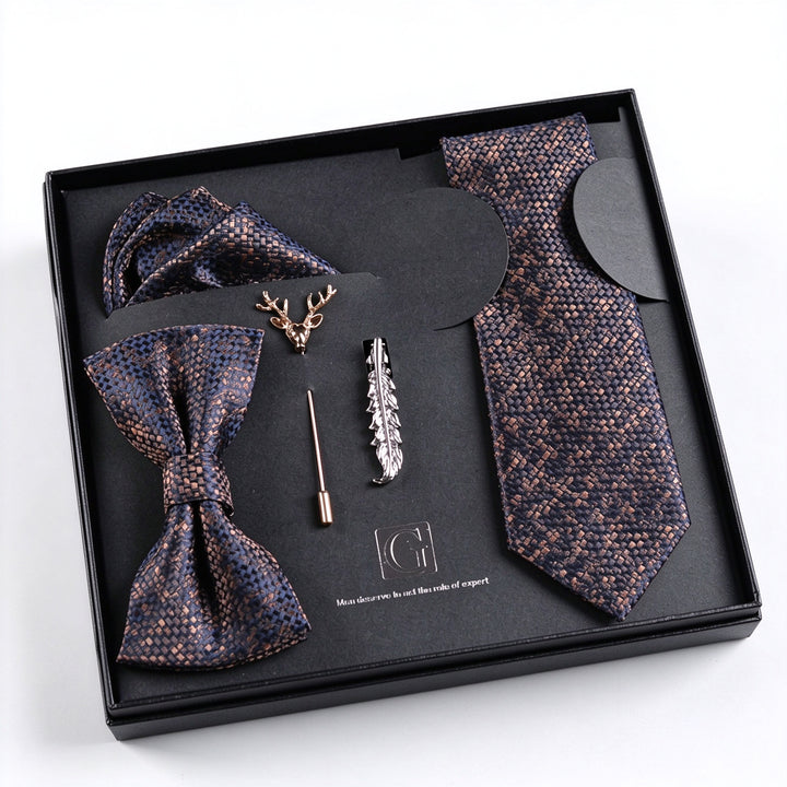 MensEventWear Premium Men’s Patterned Tie and Bow Tie Gift Set