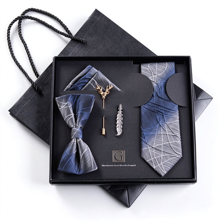 MensEventWear Premium Men’s Patterned Tie and Bow Tie Gift Set For Business