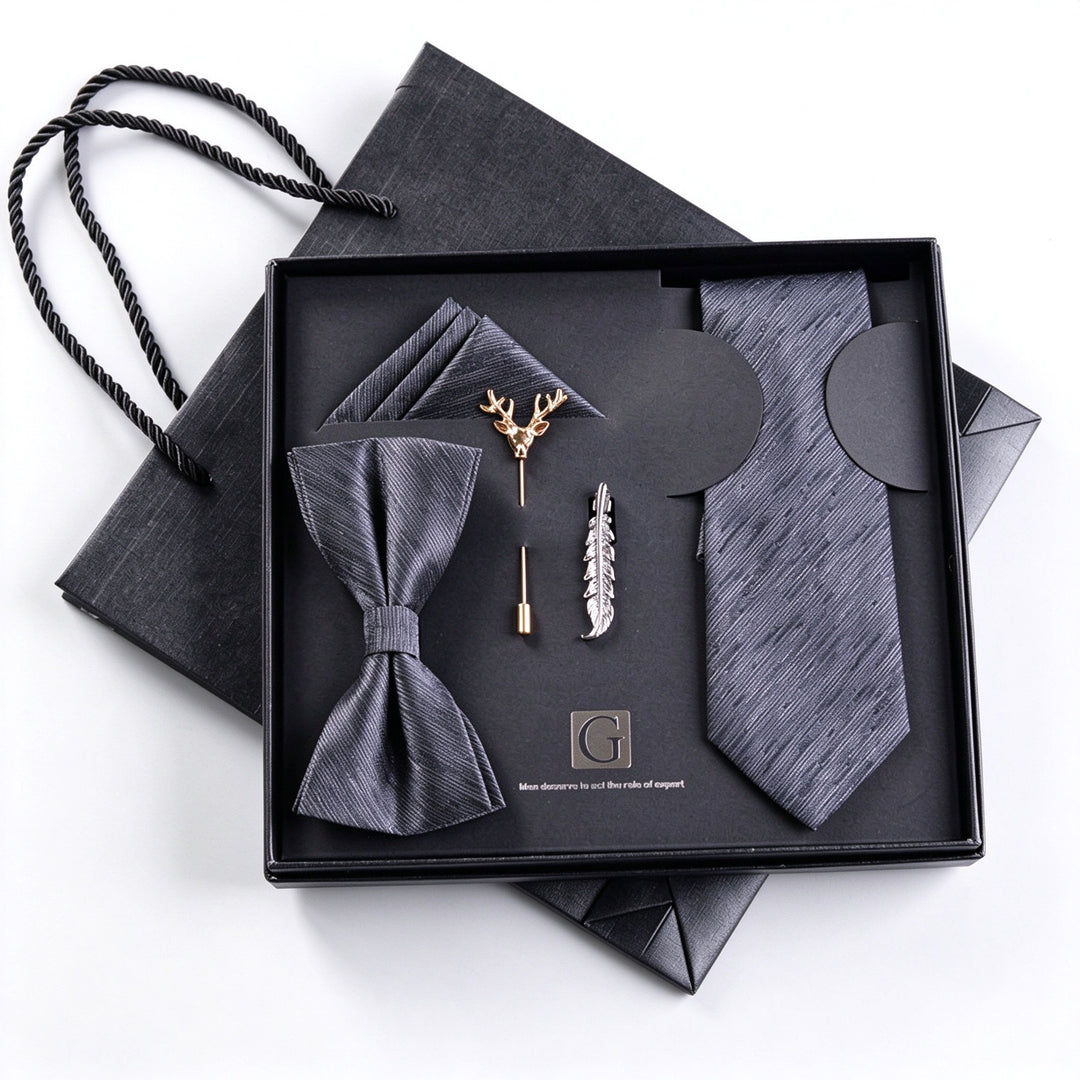 MensEventWear Premium Men’s Patterned Tie and Bow Tie Gift Set For Business