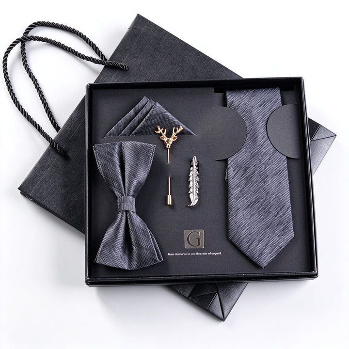 MensEventWear Premium Men’s Patterned Tie and Bow Tie Gift Set For Business