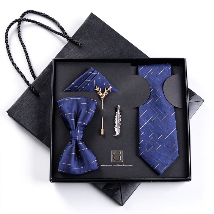 MensEventWear Premium Men’s Patterned Tie and Bow Tie Gift Set