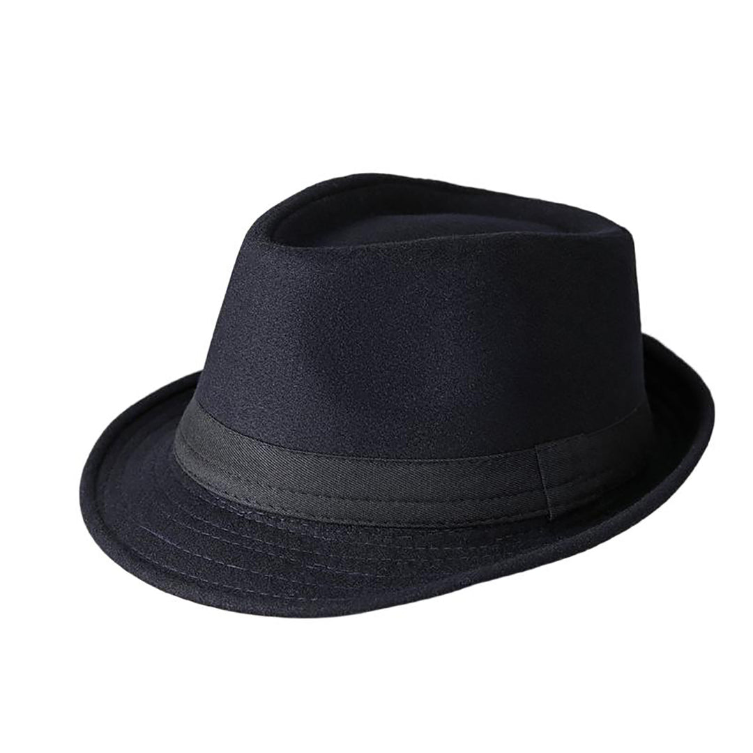 Menseventwear Retro Hat Man Literary Fashion Thick Tweed Casual Fedora