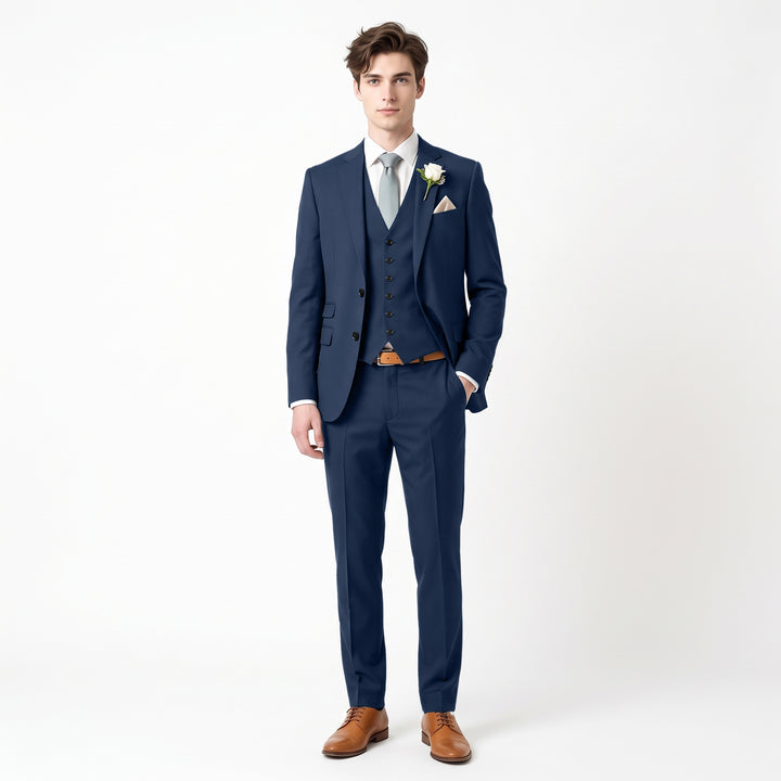 Menseventwear Fashion 3 Pieces Mens Suit Flat Notch Lapel Suits For Wedding (Blazer+vest+Pants)