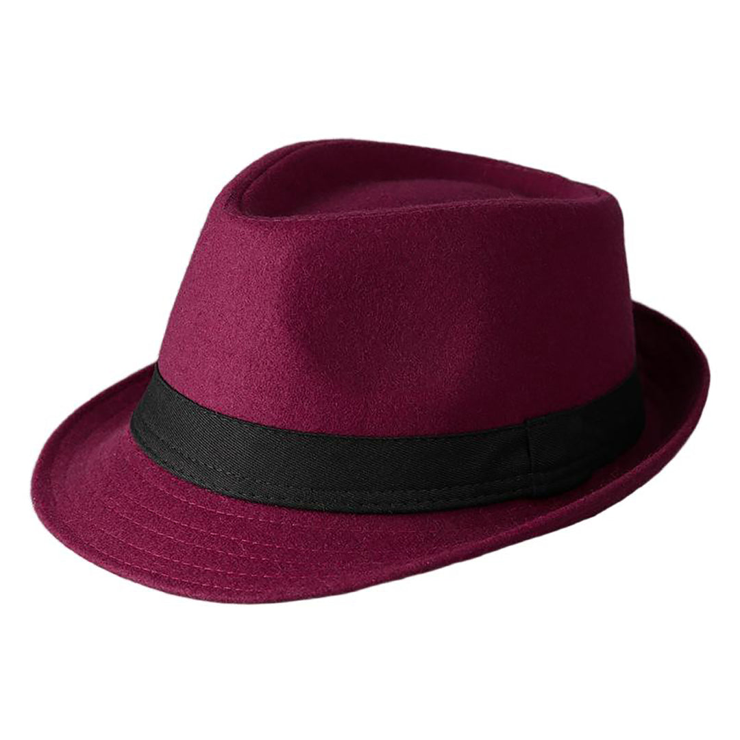 Menseventwear Retro Hat Man Literary Fashion Thick Tweed Casual Fedora