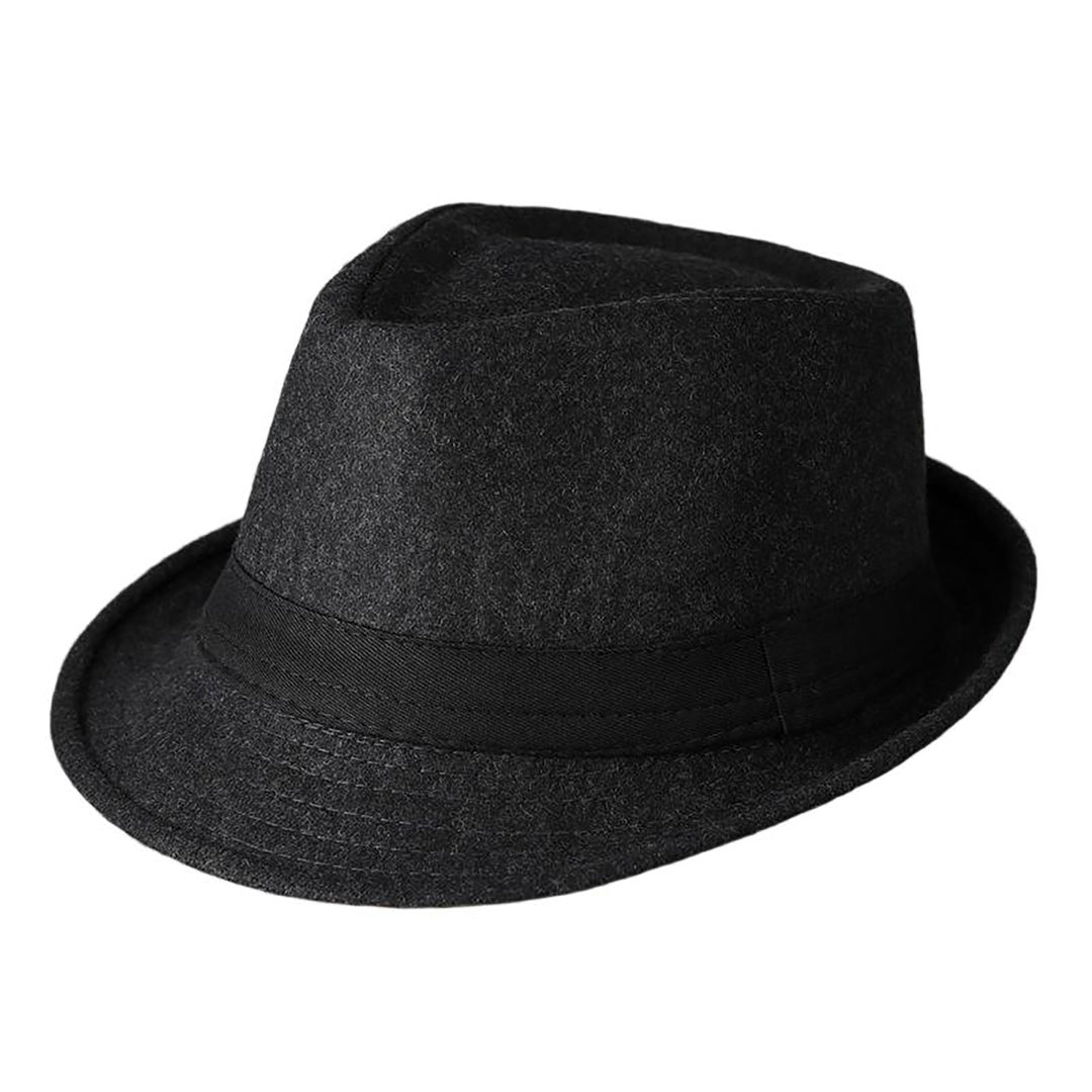 Menseventwear Retro Hat Man Literary Fashion Thick Tweed Casual Fedora