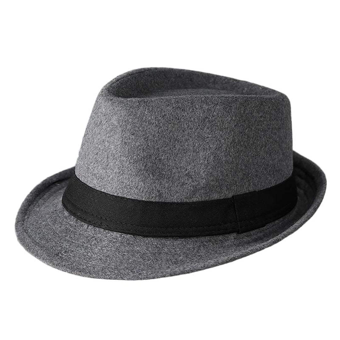 Menseventwear Retro Hat Man Literary Fashion Thick Tweed Casual Fedora
