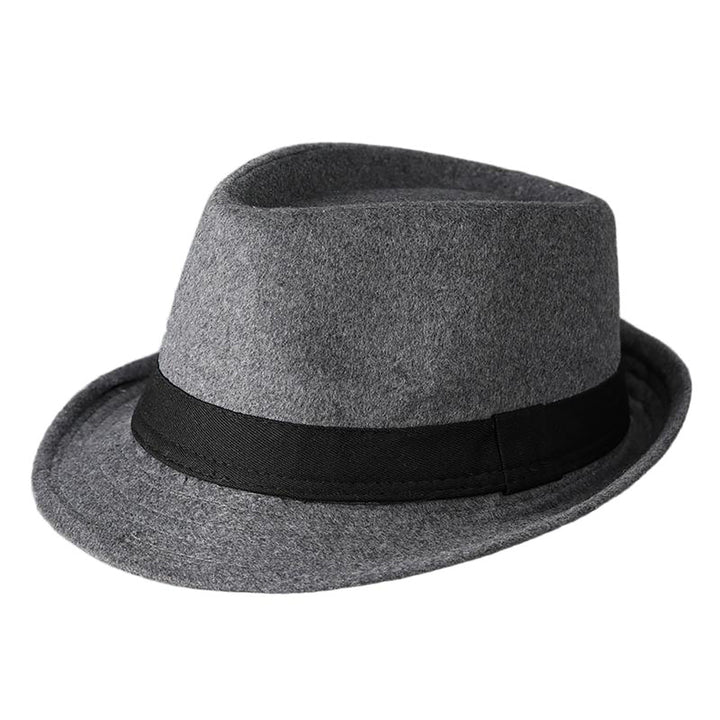 Menseventwear Retro Hat Man Literary Fashion Thick Tweed Casual Fedora