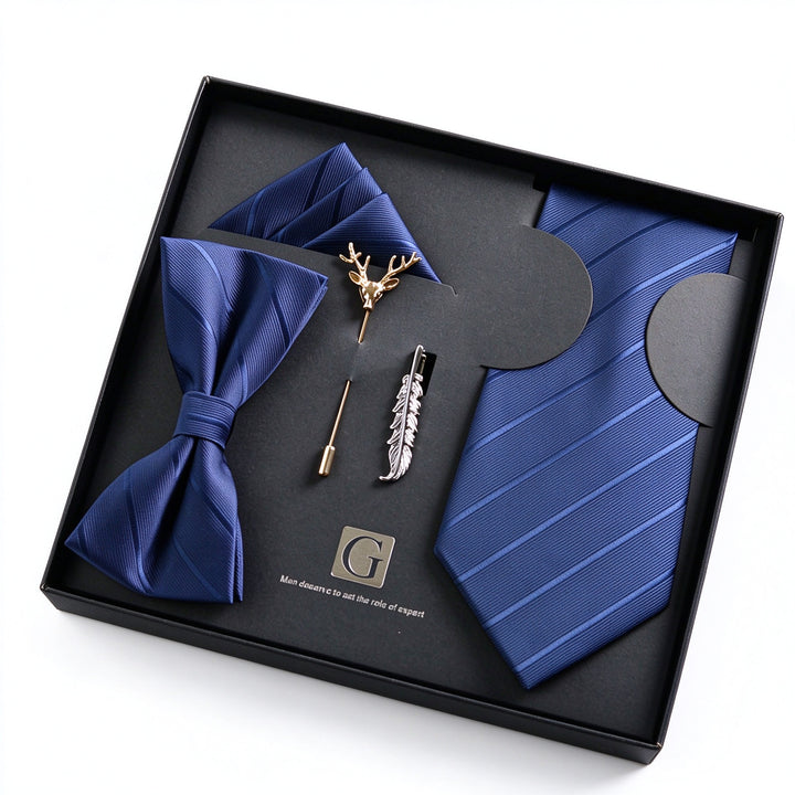 MensEventWear Premium Men’s Patterned Tie and Bow Tie Gift Set For Business