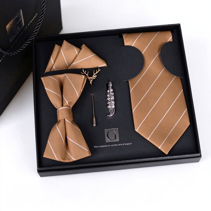 MensEventWear Premium Men’s Patterned Tie and Bow Tie Gift Set For Business