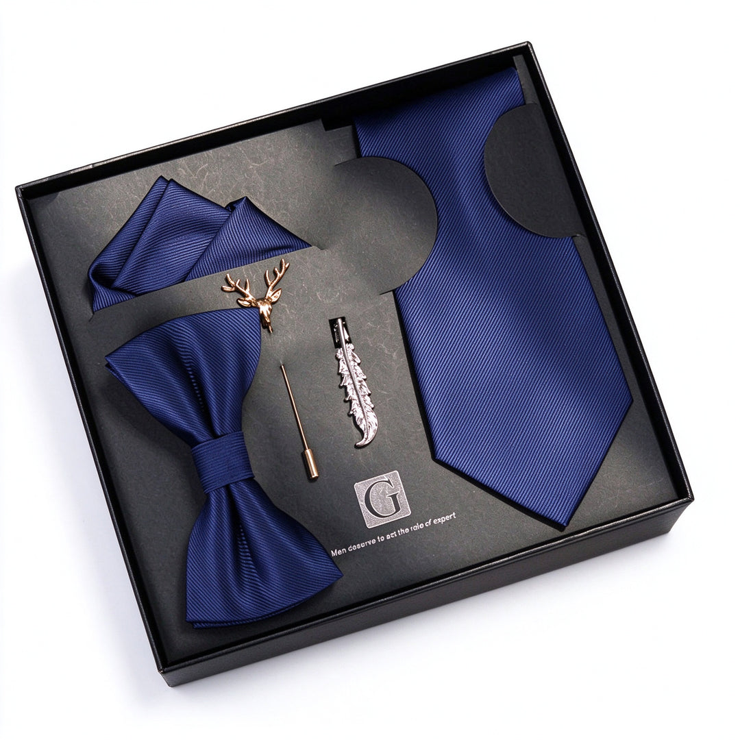 MensEventWear Premium Men’s Patterned Tie and Bow Tie Gift Set For Business