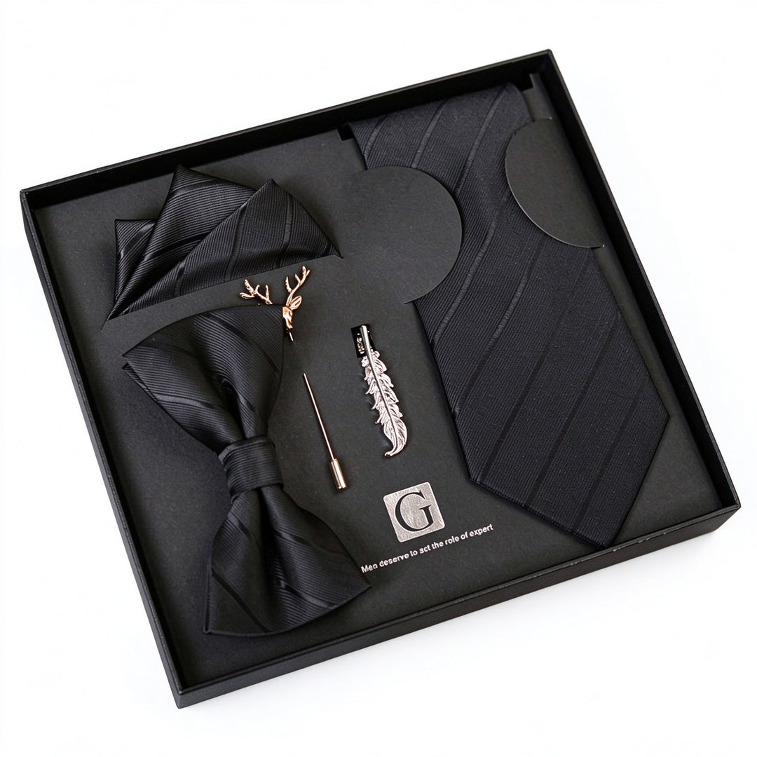 MensEventWear Premium Men’s Patterned Tie and Bow Tie Gift Set For Business