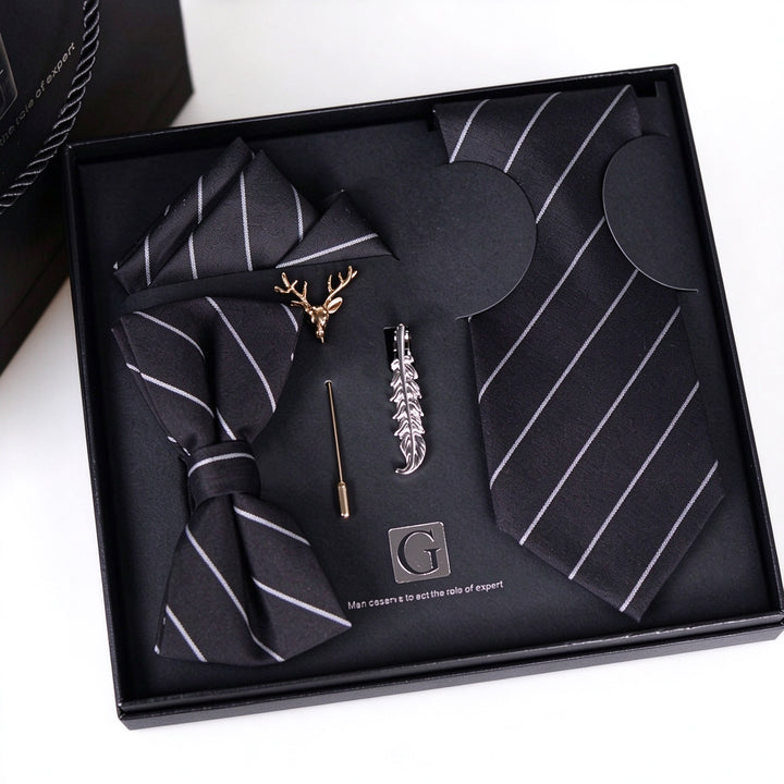 MensEventWear Premium Men’s Patterned Tie and Bow Tie Gift Set