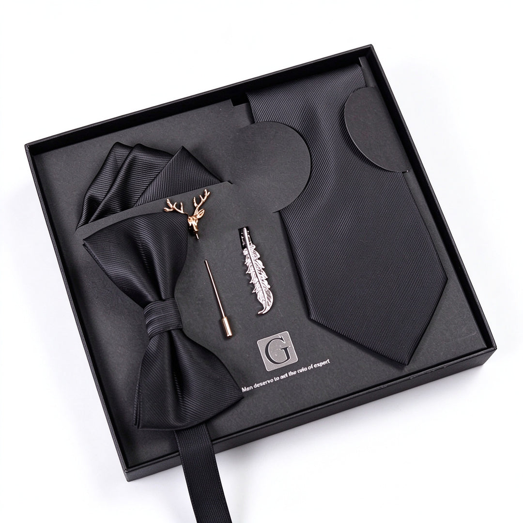 MensEventWear Premium Men’s Patterned Tie and Bow Tie Gift Set For Business