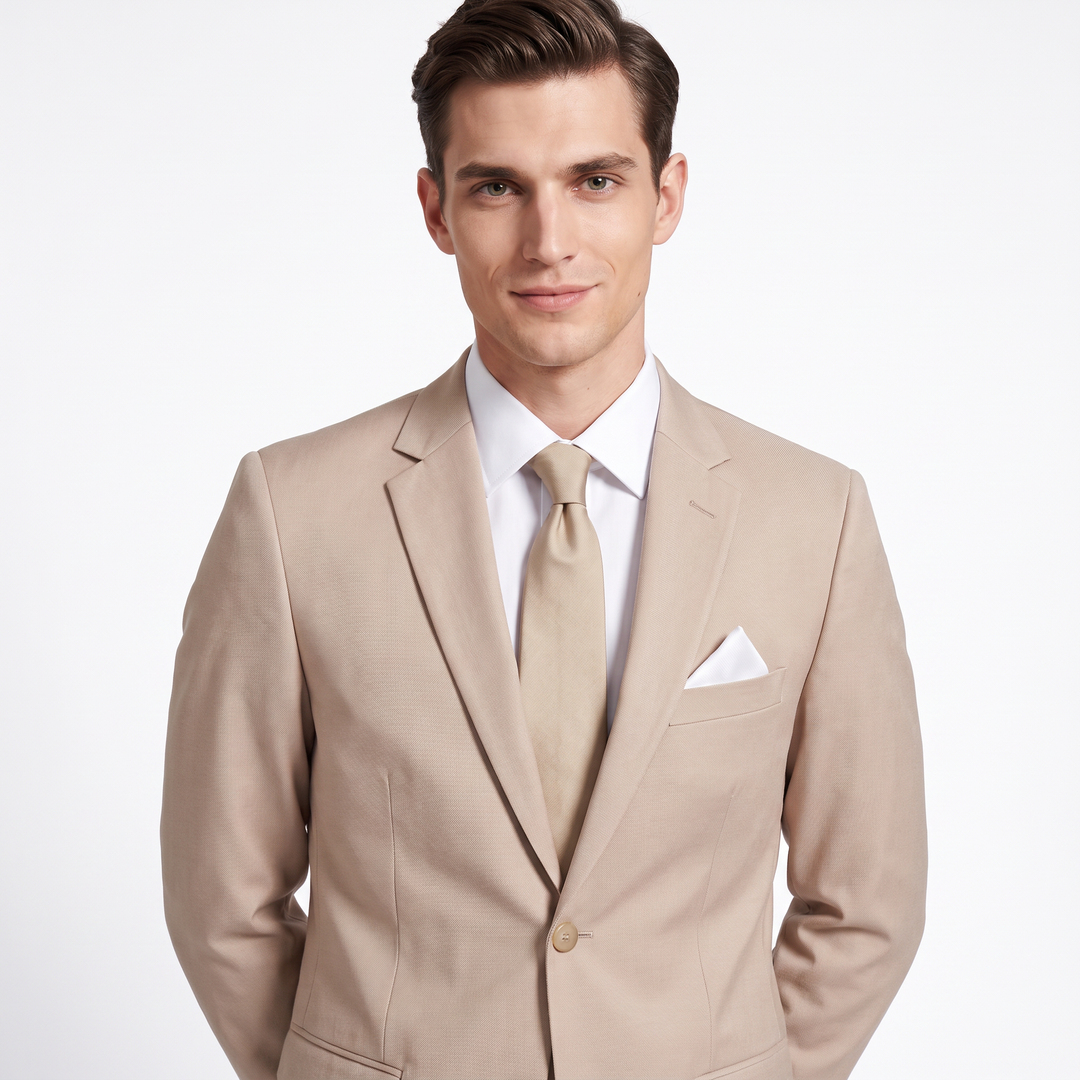 Menseventwear Formal 2 Pieces Mens Suits Flat Notch Lapel Set (Blazer+Pants)