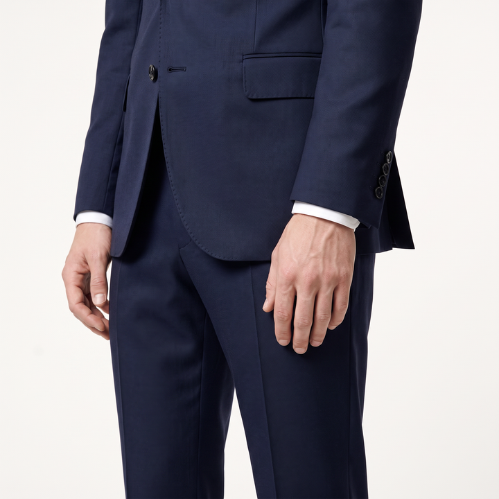 Menseventwear Formal 2 Pieces Mens Suit Flat Notch Lapel Suits For Business (Blazer+Pants)
