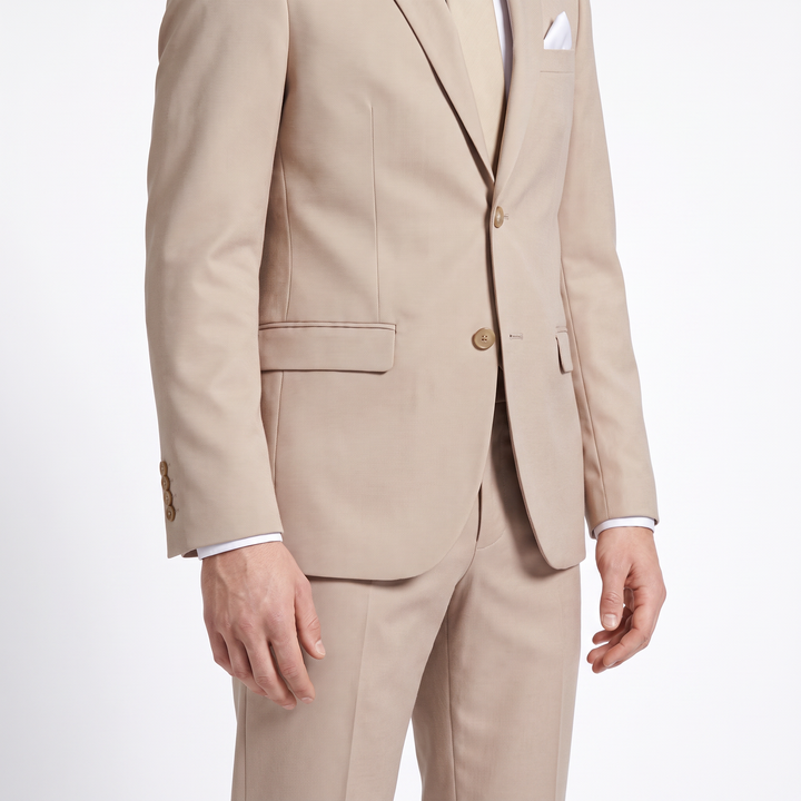 Menseventwear Formal 2 Pieces Mens Suits Flat Notch Lapel Set (Blazer+Pants)