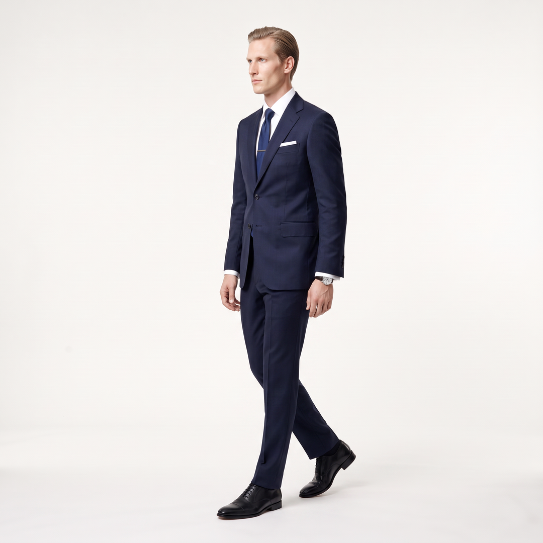 Menseventwear Formal 2 Pieces Mens Suit Flat Notch Lapel Suits For Business (Blazer+Pants)