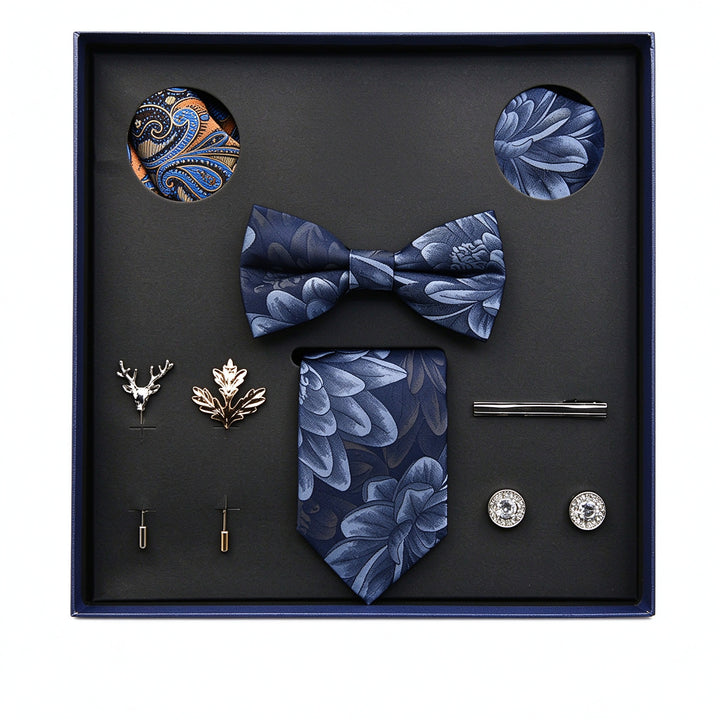 MensEventWear Premium Men’s Patterned Tie and Bow Tie Gift Set