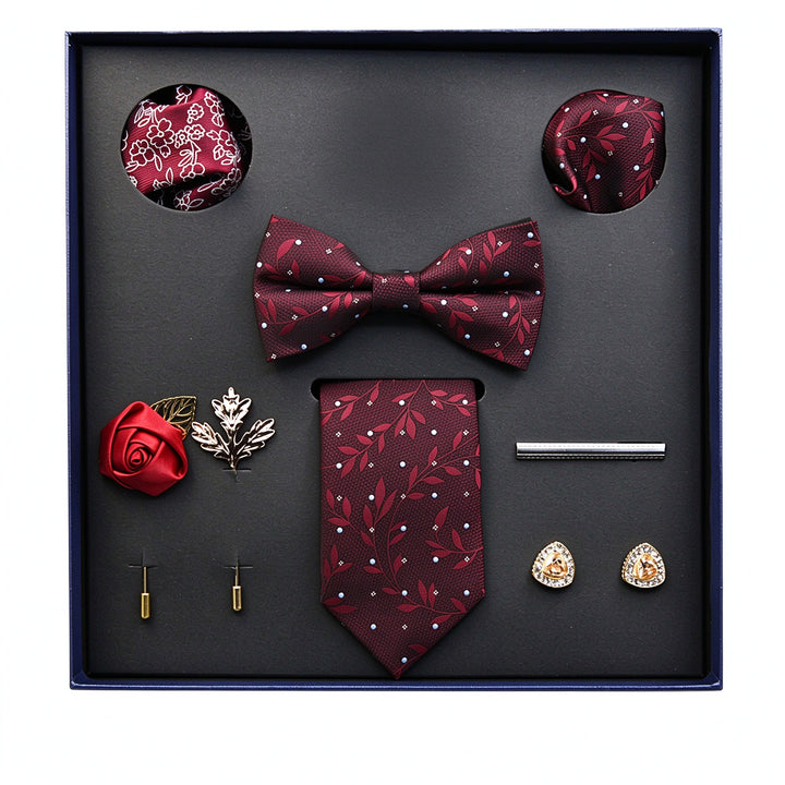 MensEventWear Premium Men’s Patterned Tie and Bow Tie Gift Set