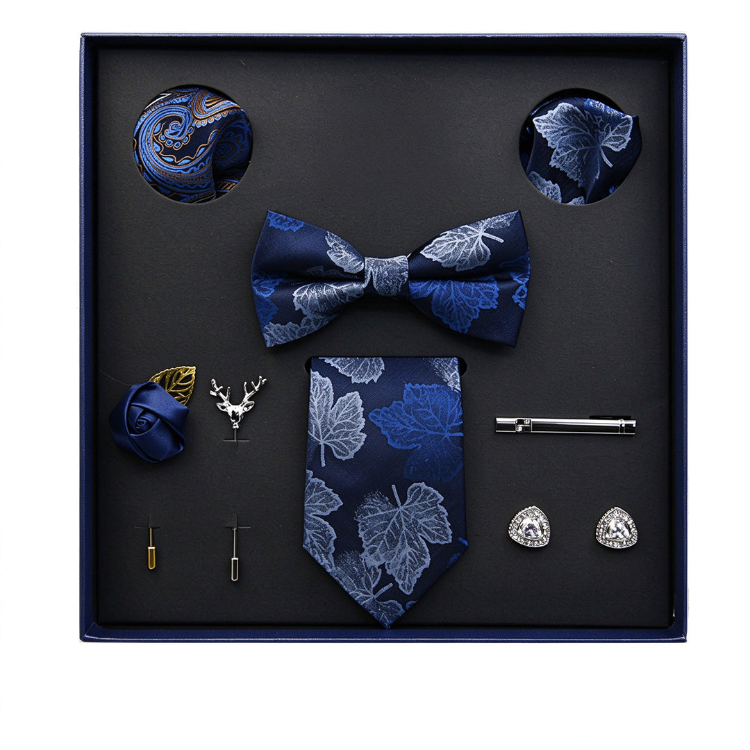 MensEventWear Premium Men’s Patterned Tie and Bow Tie Gift Set