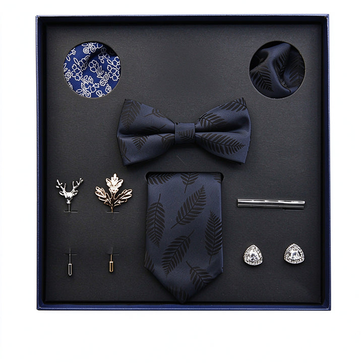 MensEventWear Premium Men’s Patterned Tie and Bow Tie Gift Set