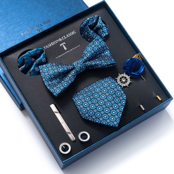 MensEventWear Premium Men’s Patterned Tie and Bow Tie Gift Set