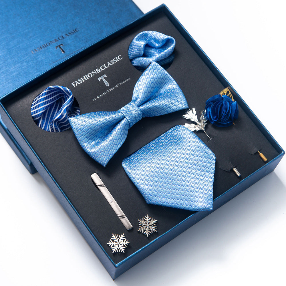 MensEventWear Premium Men’s Patterned Tie and Bow Tie Gift Set