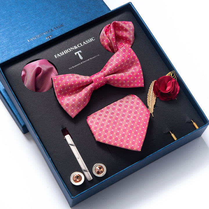 MensEventWear Premium Men’s Patterned Tie and Bow Tie Gift Set