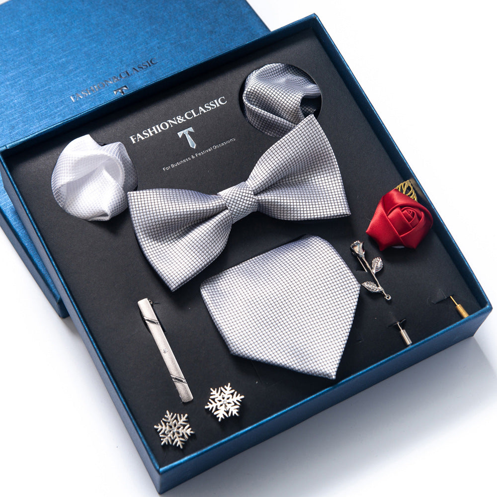 MensEventWear Premium Men’s Patterned Tie and Bow Tie Gift Set