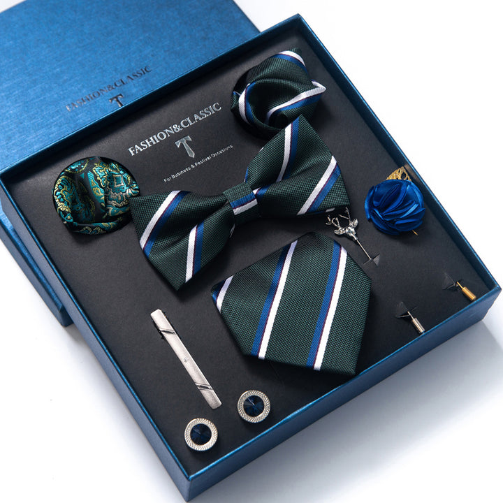 MensEventWear Premium Men’s Patterned Tie and Bow Tie Gift Set