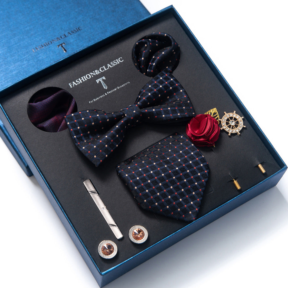 MensEventWear Premium Men’s Patterned Tie and Bow Tie Gift Set