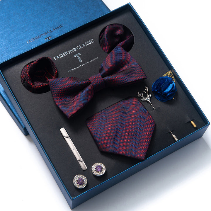 MensEventWear Premium Men’s Patterned Tie and Bow Tie Gift Set