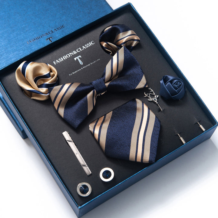 MensEventWear Premium Men’s Patterned Tie and Bow Tie Gift Set
