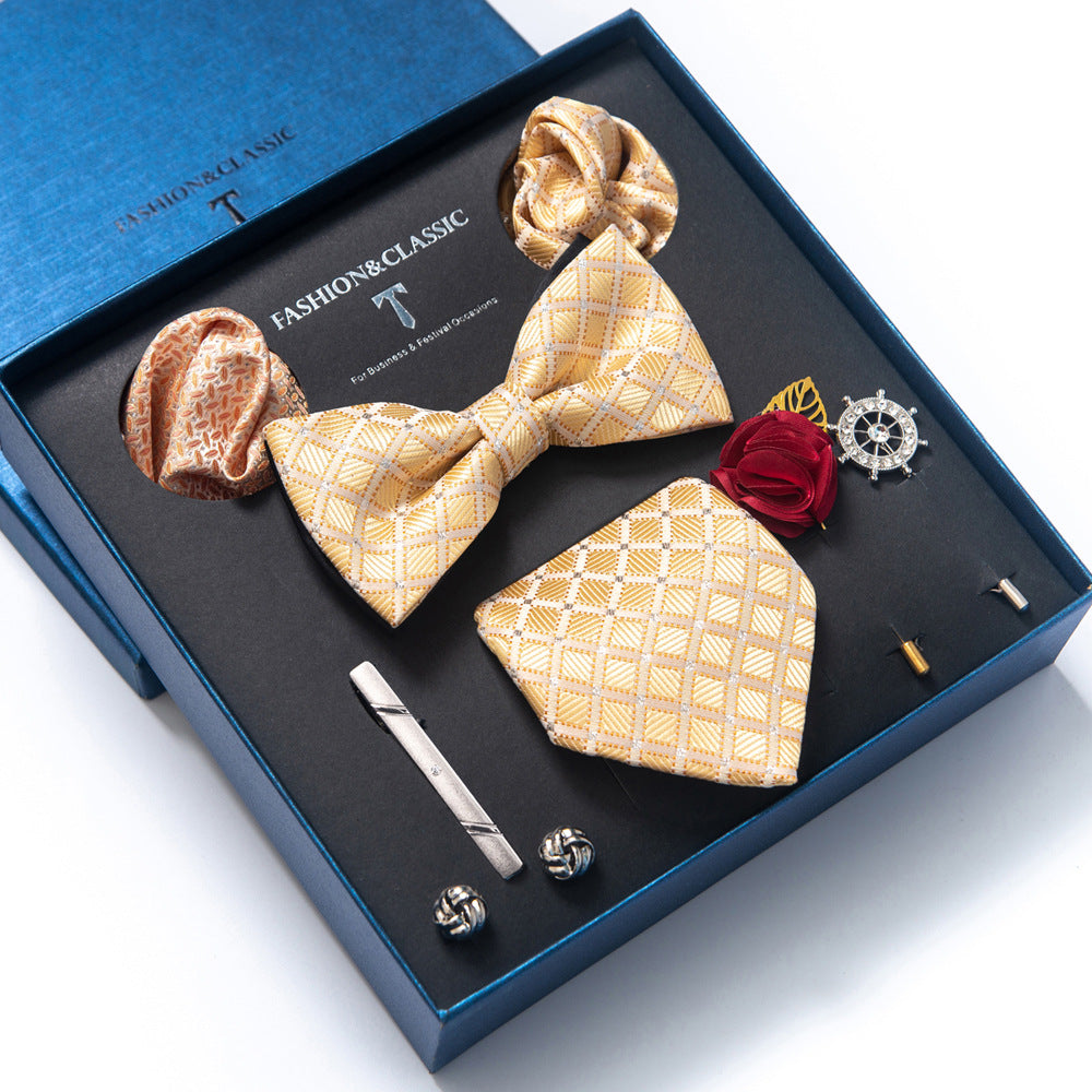 MensEventWear Premium Men’s Patterned Tie and Bow Tie Gift Set