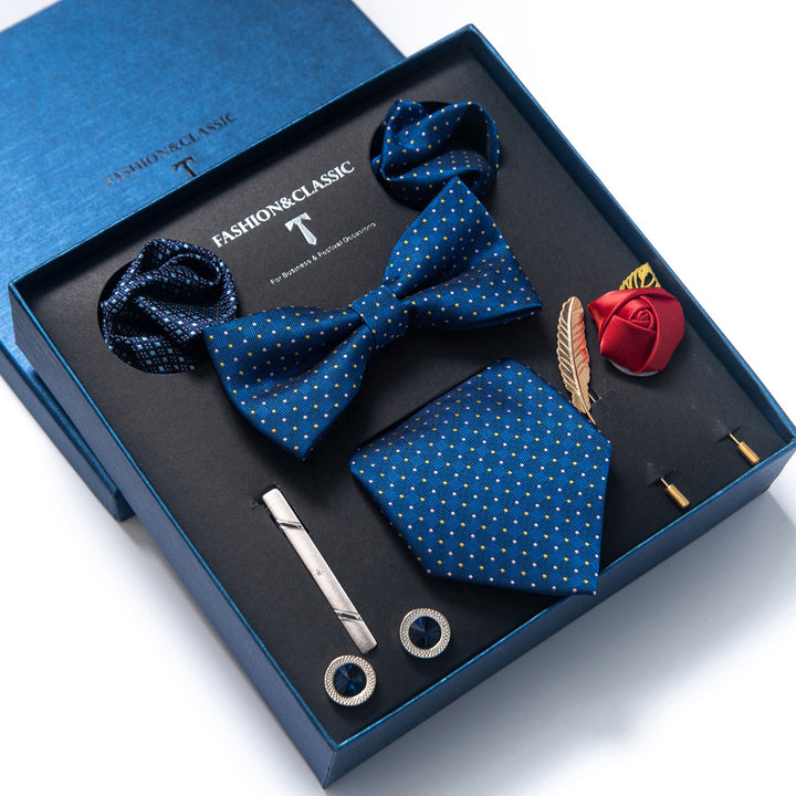 MensEventWear Premium Men’s Patterned Tie and Bow Tie Gift Set