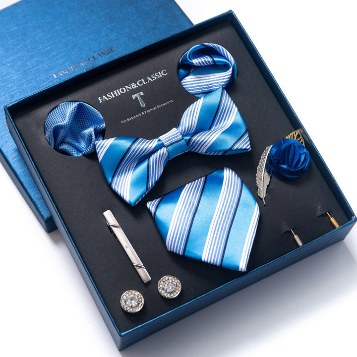 MensEventWear Premium Men’s Patterned Tie and Bow Tie Gift Set