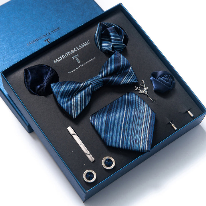 MensEventWear Premium Men’s Patterned Tie and Bow Tie Gift Set