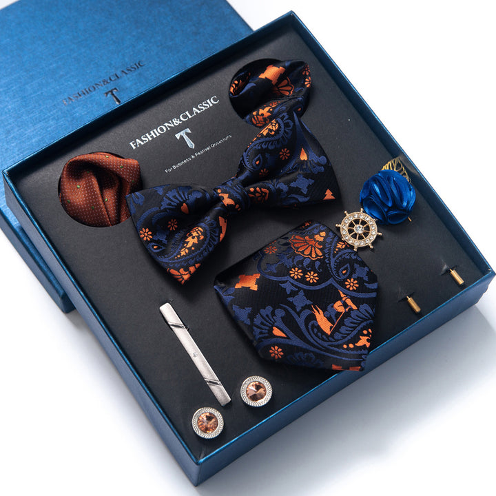 MensEventWear Premium Men’s Patterned Tie and Bow Tie Gift Set