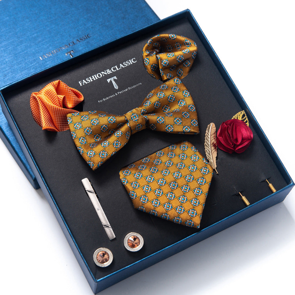 MensEventWear Premium Men’s Patterned Tie and Bow Tie Gift Set