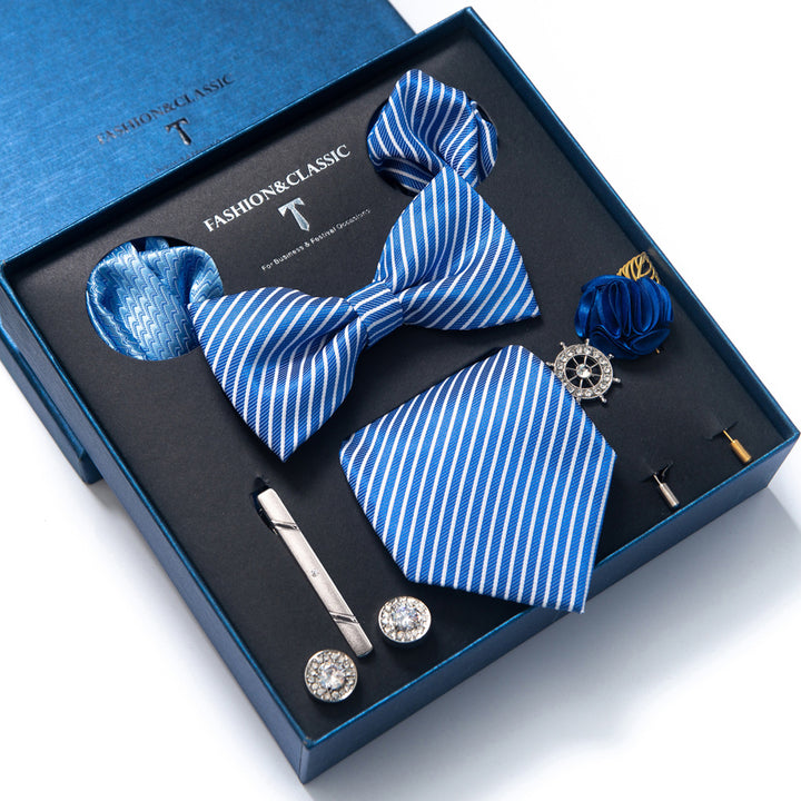MensEventWear Premium Men’s Patterned Tie and Bow Tie Gift Set