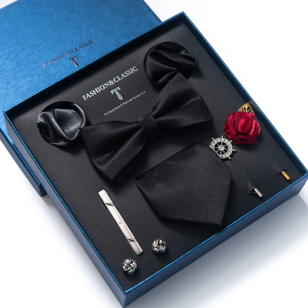 MensEventWear Premium Men’s Patterned Tie and Bow Tie Gift Set