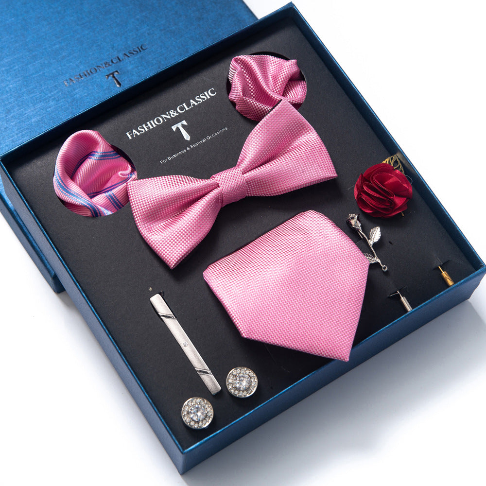 MensEventWear Premium Men’s Patterned Tie and Bow Tie Gift Set