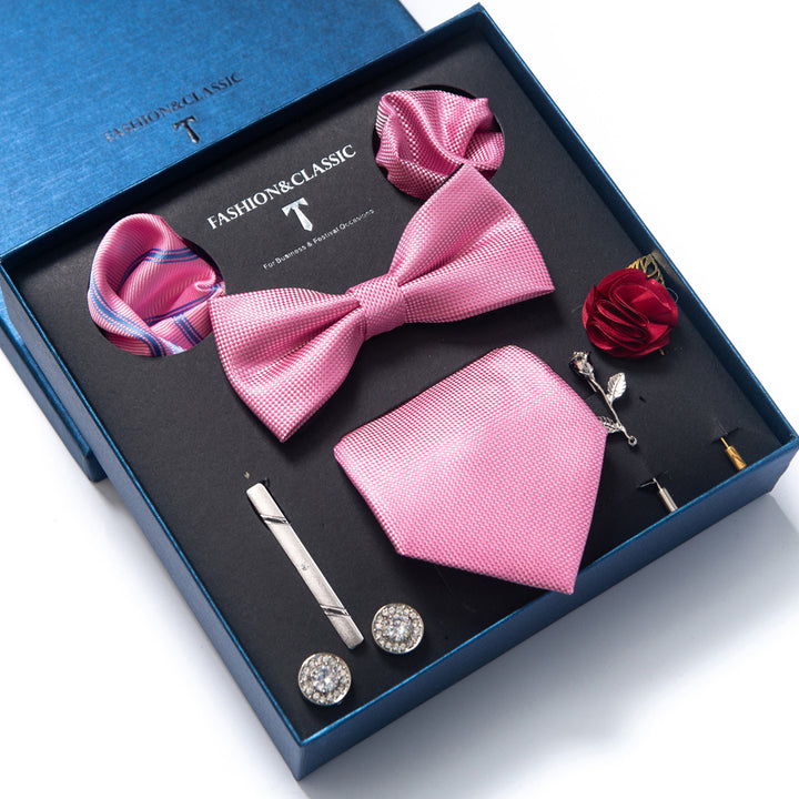 MensEventWear Premium Men’s Patterned Tie and Bow Tie Gift Set