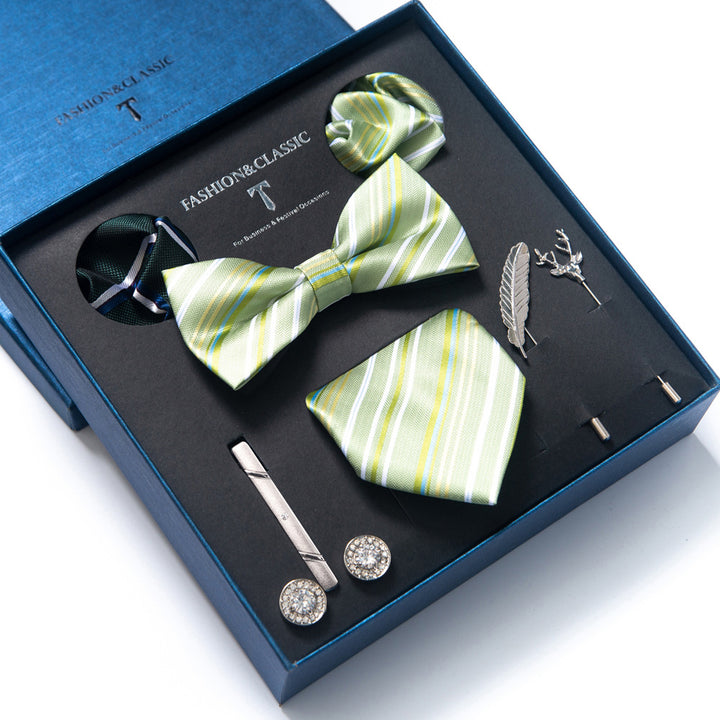 MensEventWear Premium Men’s Patterned Tie and Bow Tie Gift Set