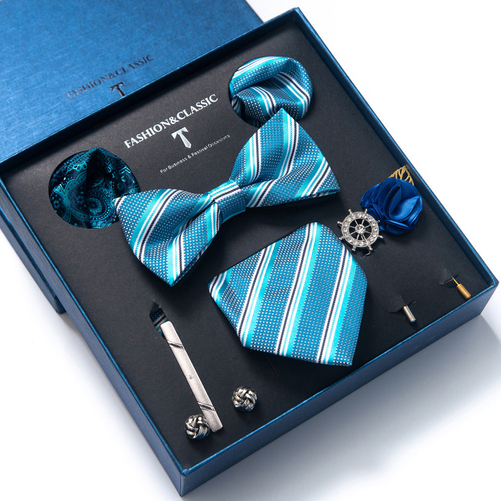 MensEventWear Premium Men’s Patterned Tie and Bow Tie Gift Set