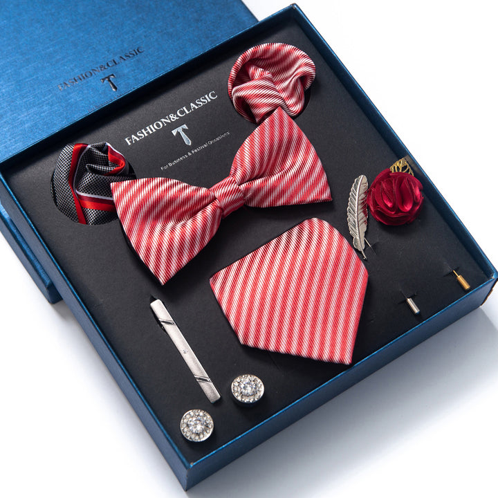 MensEventWear Premium Men’s Patterned Tie and Bow Tie Gift Set
