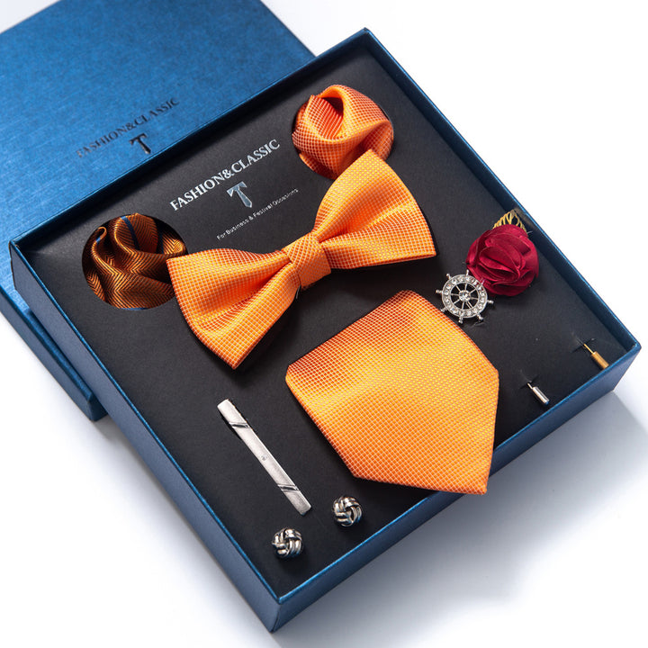 MensEventWear Premium Men’s Patterned Tie and Bow Tie Gift Set